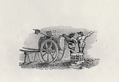 Twee mannen met een tonkar door Thomas Bewick